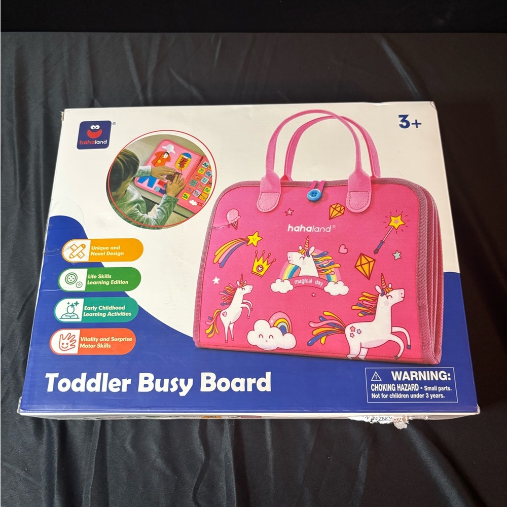 Hahaland Busy Board – Montessori Sensory Toy for Fine Motor Skills